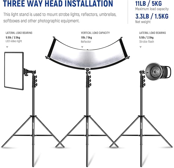 3m Air Cushioned Light Stand, Heavy Duty Metal Photography Tripod Stand 3m Air Cushioned Light Stand, Heavy Duty Metal Photography Tripod Stand